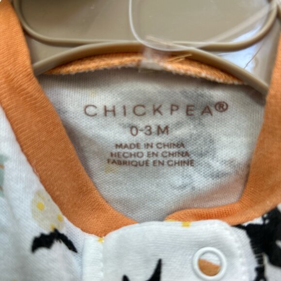 CHICK PEA Baby 0-3 Months Waffle Knit Footed Pajamas Halloween Unisex NWT - Picture 2 of 3